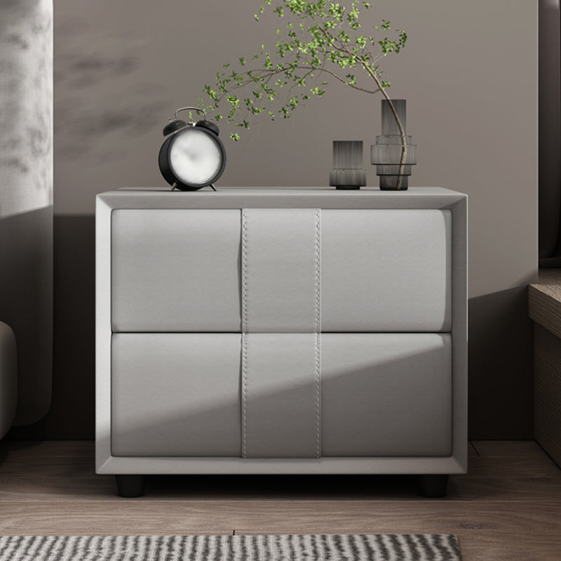 Tiroir de rangement de rangement table de nuit 16 '' Tall Faux Leather Modern Nightand