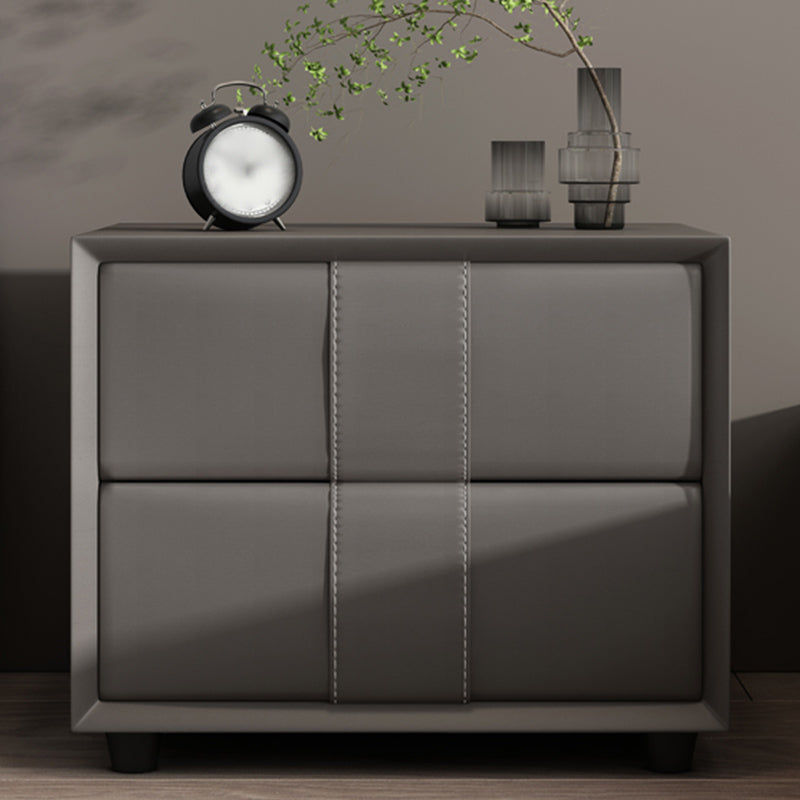 Tiroir de rangement de rangement table de nuit 16 '' Tall Faux Leather Modern Nightand