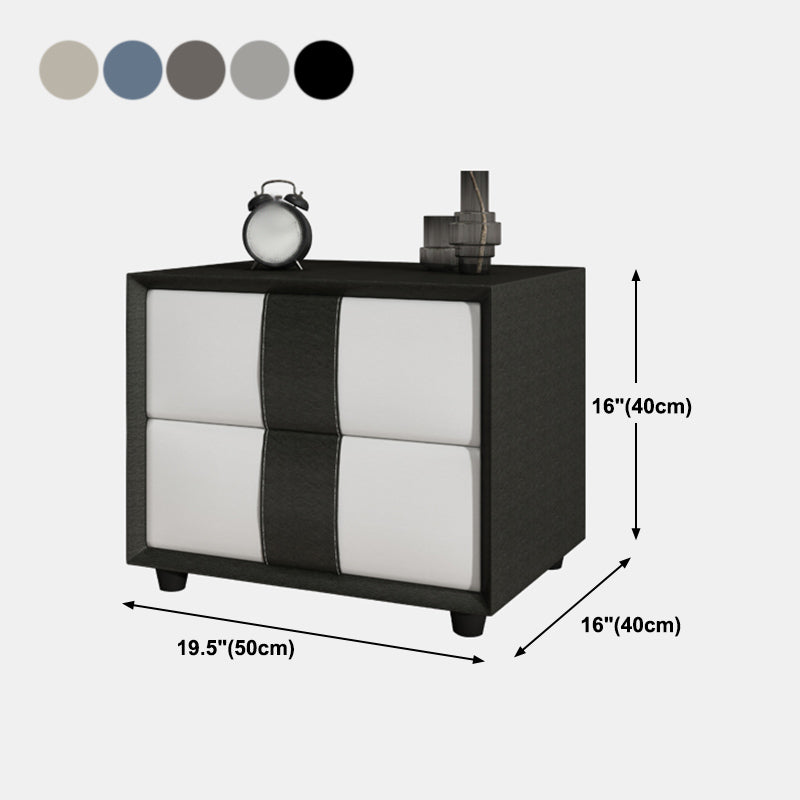 Tiroir de rangement de rangement table de nuit 16 '' Tall Faux Leather Modern Nightand
