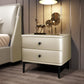 19'' Tall Modern Bed Nightstand 2-Drawer Faux Leather Night Table with Legs