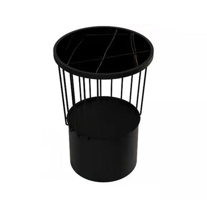 オープンストレージナイトテーブルモダンメタルストーントップ22「背の高いベッドナイトスタンド