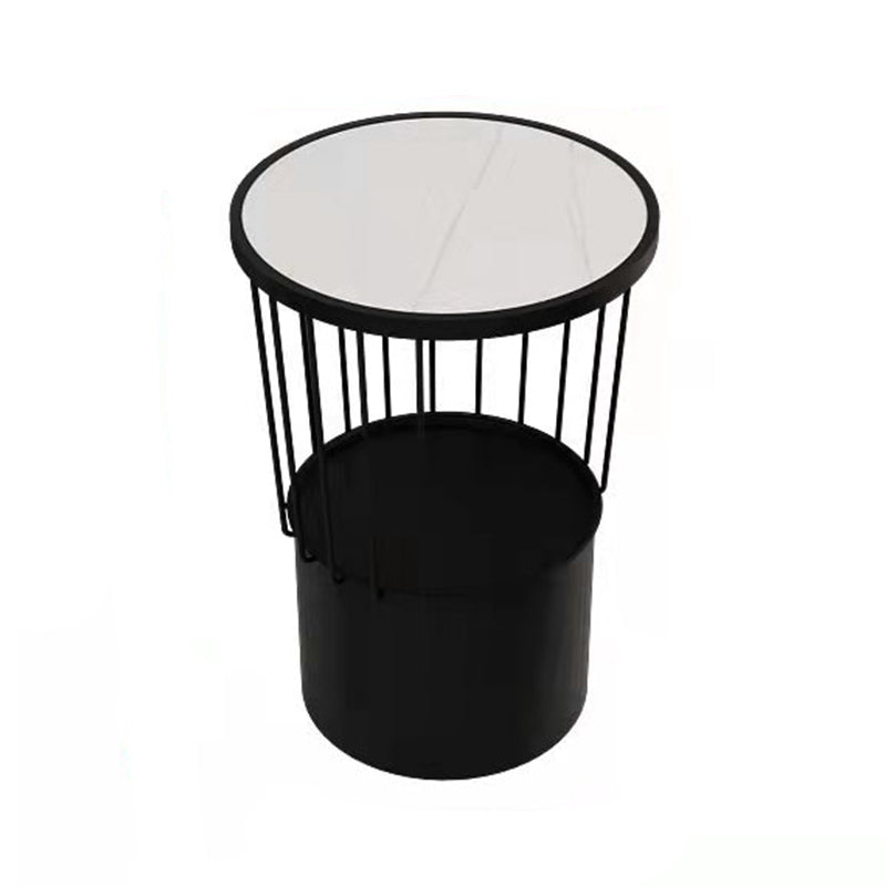 Mesa nocturna de almacenamiento abierta Top de piedra de metal moderna 22 '' Cama de noche alta