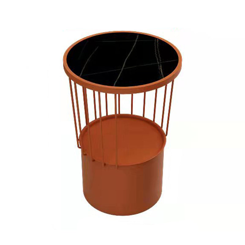 オープンストレージナイトテーブルモダンメタルストーントップ22「背の高いベッドナイトスタンド