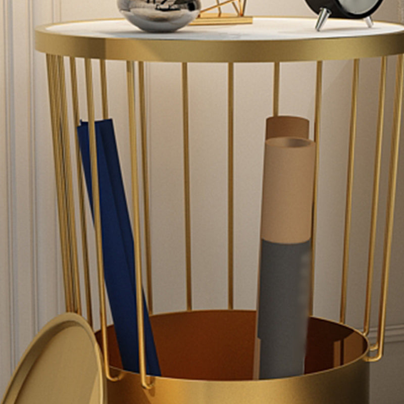 オープンストレージナイトテーブルモダンメタルストーントップ22「背の高いベッドナイトスタンド