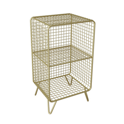 Metal Glam Accent Table Nightstand Open Storage Shelf Included Bed Nightstand with Legs