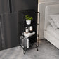 Metal Glam Accent Table Nightstand Open Storage Shelf Included Bed Nightstand with Legs