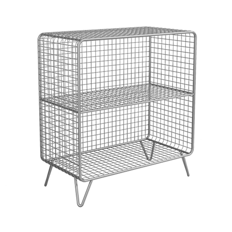 Metal Glam Accent Table Nightstand Open Storage Shelf Included Bed Nightstand with Legs