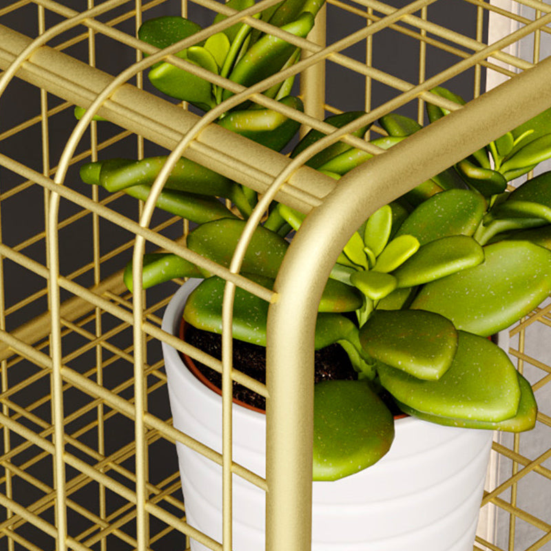 Metal Glam Accent Table Nightstand Open Storage Shelf Included Bed Nightstand with Legs