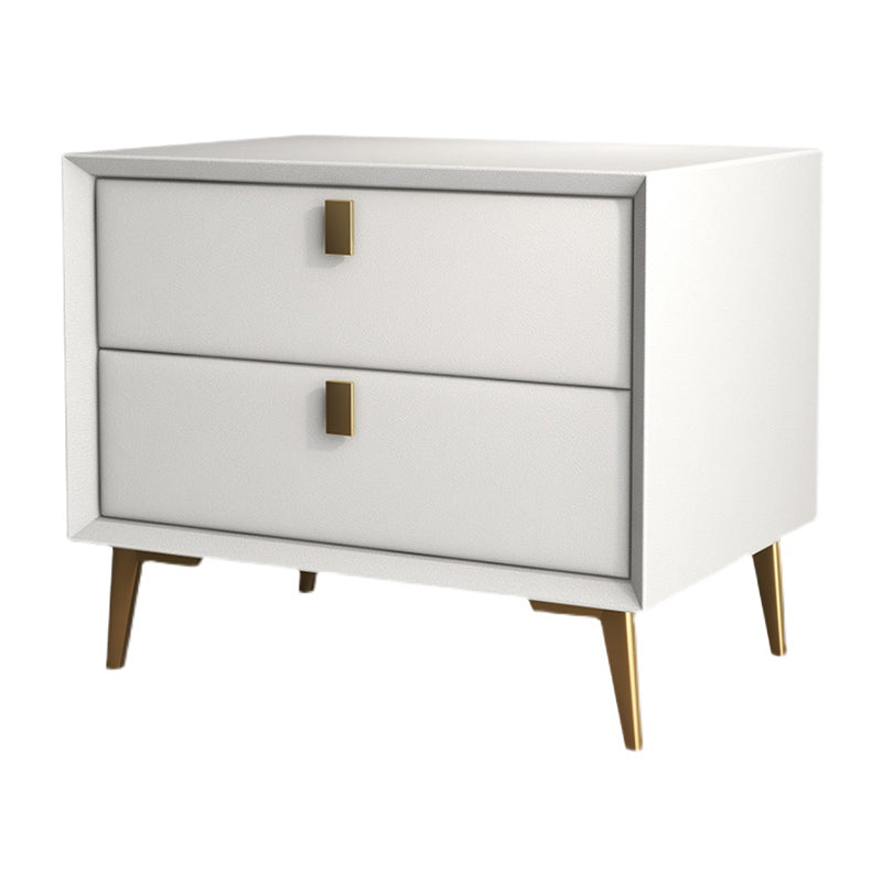 グラム19 ''背の高いベッドナイトスタンドソリッドウッド2ドロワーレッグにはアクセントテーブルナイトスタンドが含まれています