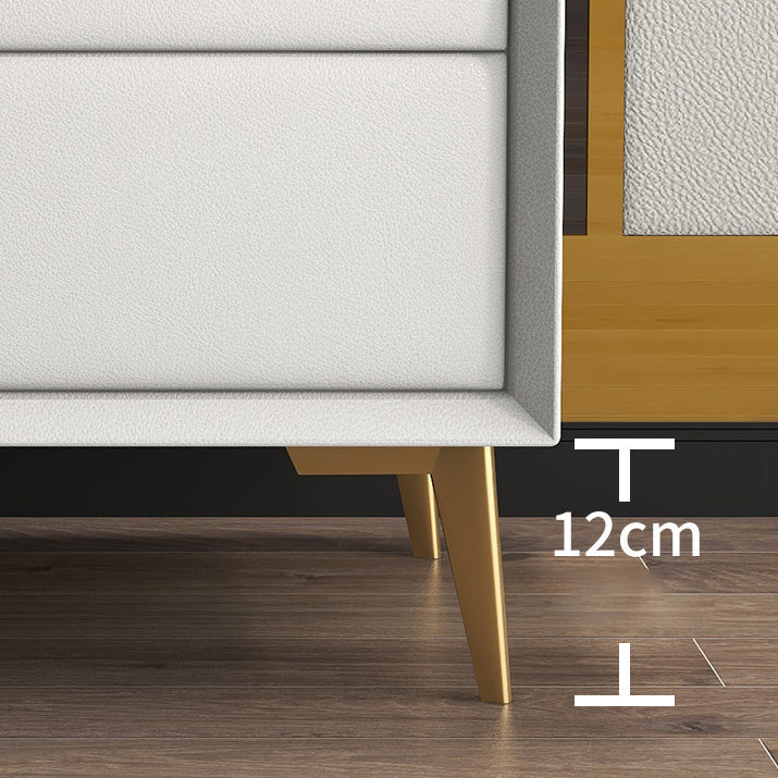 グラム19 ''背の高いベッドナイトスタンドソリッドウッド2ドロワーレッグにはアクセントテーブルナイトスタンドが含まれています