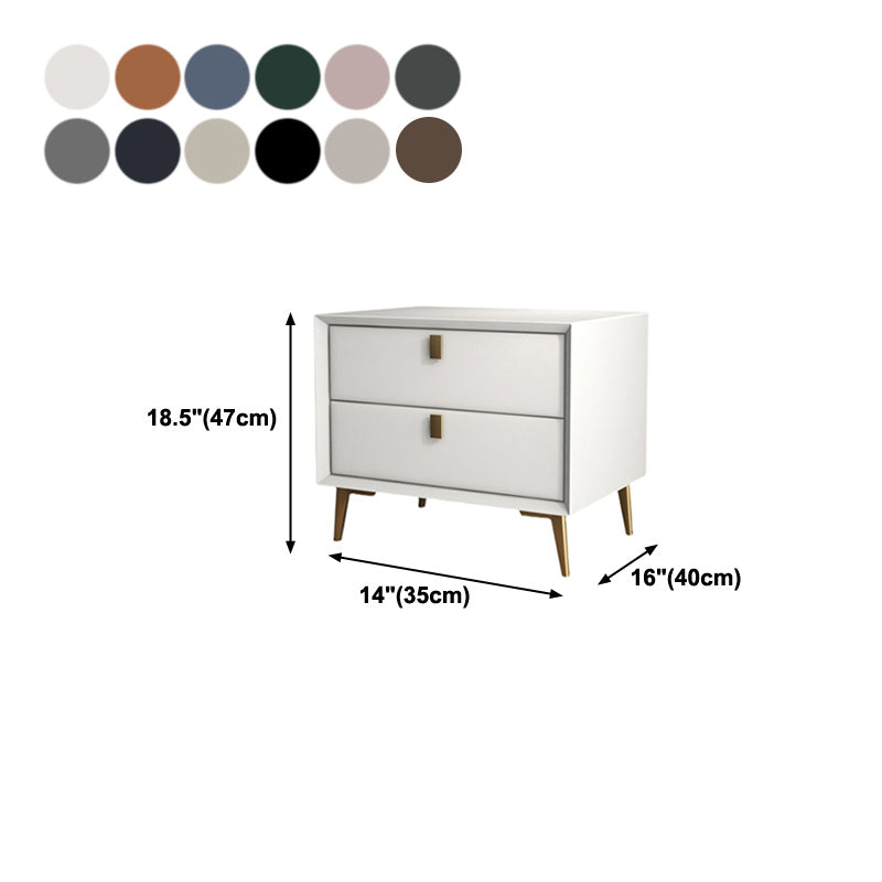 グラム19 ''背の高いベッドナイトスタンドソリッドウッド2ドロワーレッグにはアクセントテーブルナイトスタンドが含まれています