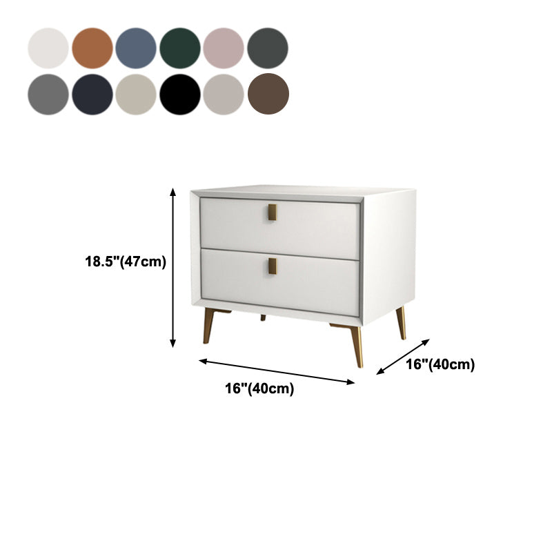 グラム19 ''背の高いベッドナイトスタンドソリッドウッド2ドロワーレッグにはアクセントテーブルナイトスタンドが含まれています