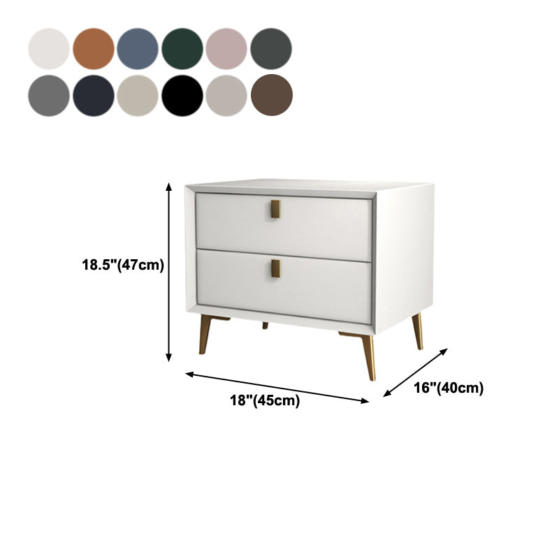 グラム19 ''背の高いベッドナイトスタンドソリッドウッド2ドロワーレッグにはアクセントテーブルナイトスタンドが含まれています