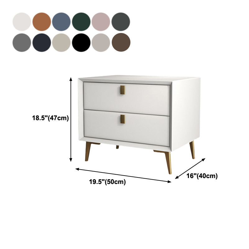 グラム19 ''背の高いベッドナイトスタンドソリッドウッド2ドロワーレッグにはアクセントテーブルナイトスタンドが含まれています