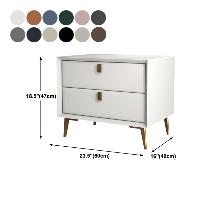 グラム19 ''背の高いベッドナイトスタンドソリッドウッド2ドロワーレッグにはアクセントテーブルナイトスタンドが含まれています