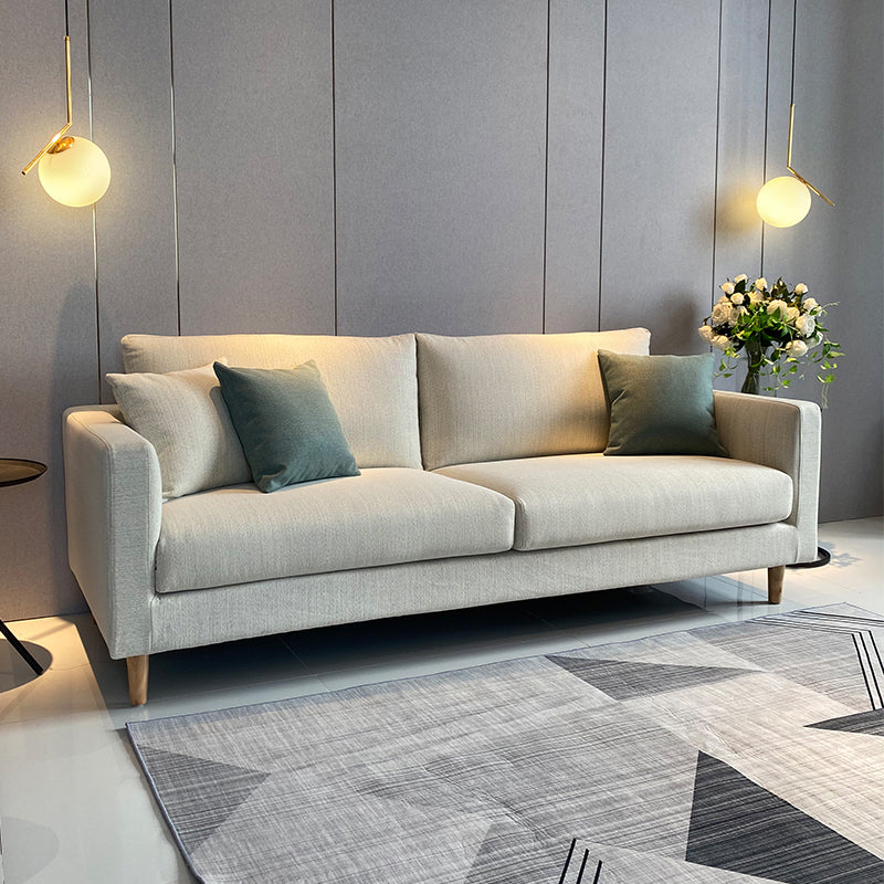 Contemporary Tuxedo Arm Standard Sofa Washable Sofa for Living Room, Apartment Off-White Clearhalo 'furn' 'furn_sofas' 'Furniture' 'Living Room Furniture' 'Sofa' 'sofas' 5126798
