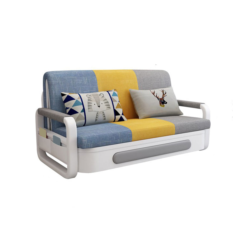 Canapé de bras carré de lin contemporain canapé pliable standard pour le salon, appartement