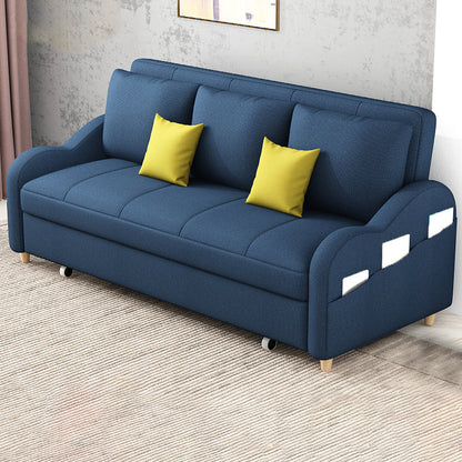 Linen Contemporary Sloped Arm Sofa Bed Foldable Sofa for Living Room, Apartment 47"L x 32"W x 33"H Clearhalo 'furn' 'furn_sofas' 'Furniture' 'Living Room Furniture' 'Sofa' 'sofas' 5126878
