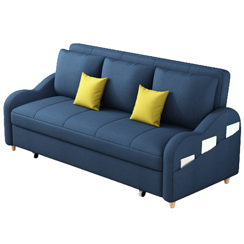 Linen Contemporary Sloped Arm Sofa Bed Foldable Sofa for Living Room, Apartment 79"L x 32"W x 33"H Storage Not Included Clearhalo 'furn' 'furn_sofas' 'Furniture' 'Living Room Furniture' 'Sofa' 'sofas' 5126886