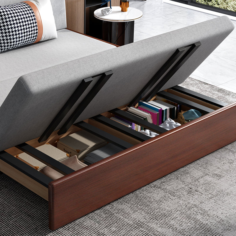 Sofá de sofá cama sin brazo de lino para la sala de estar, apartamento