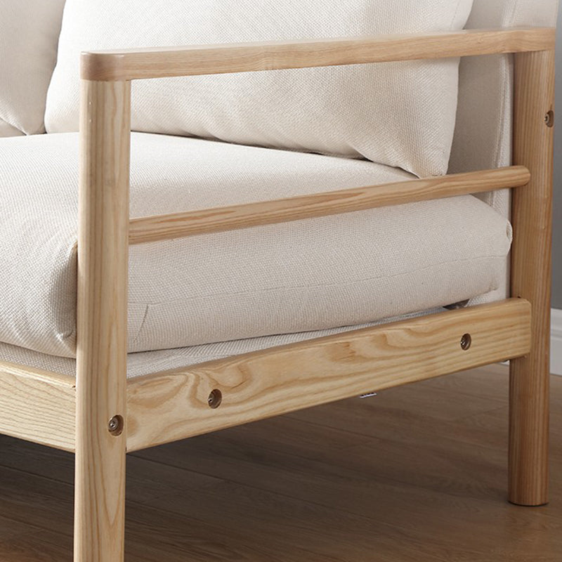 Canapé de bras carré moderne beige canapé standard en bois pour le salon