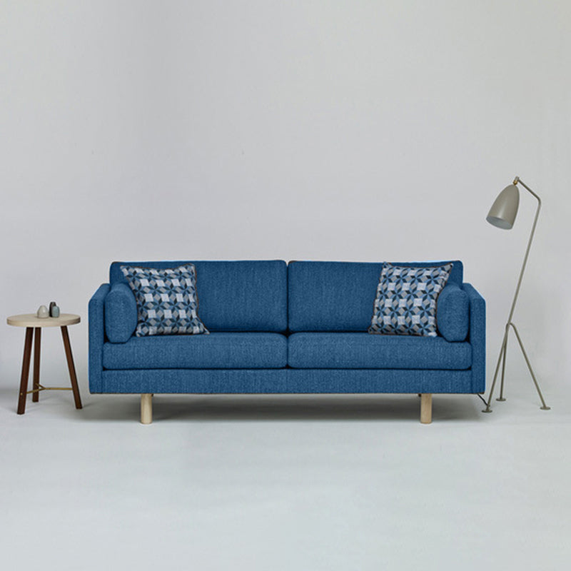 Sofá de sofá de brazo cuadrado de lino contemporáneo para sala de estar, apartamento