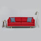 Contemporary Linen Square Arm Sofa Standard Sofa for Living Room, Apartment