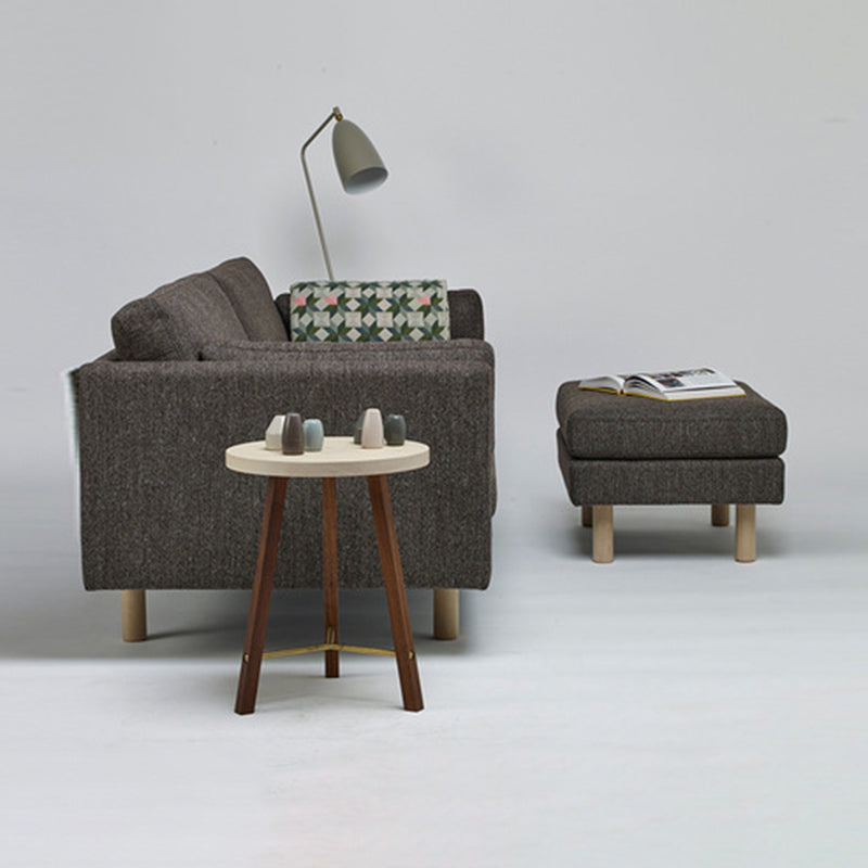 Sofá de sofá de brazo cuadrado de lino contemporáneo para sala de estar, apartamento