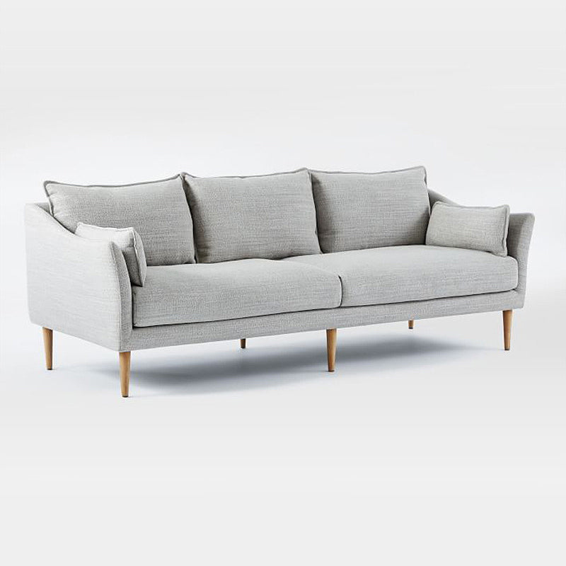 Linen Modern Sloped Arm Sofa Wooden Standard Sofa for Living Room, Apartment Clearhalo 'furn' 'furn_sofas' 'Furniture' 'Living Room Furniture' 'Sofa' 'sofas' 5126980
