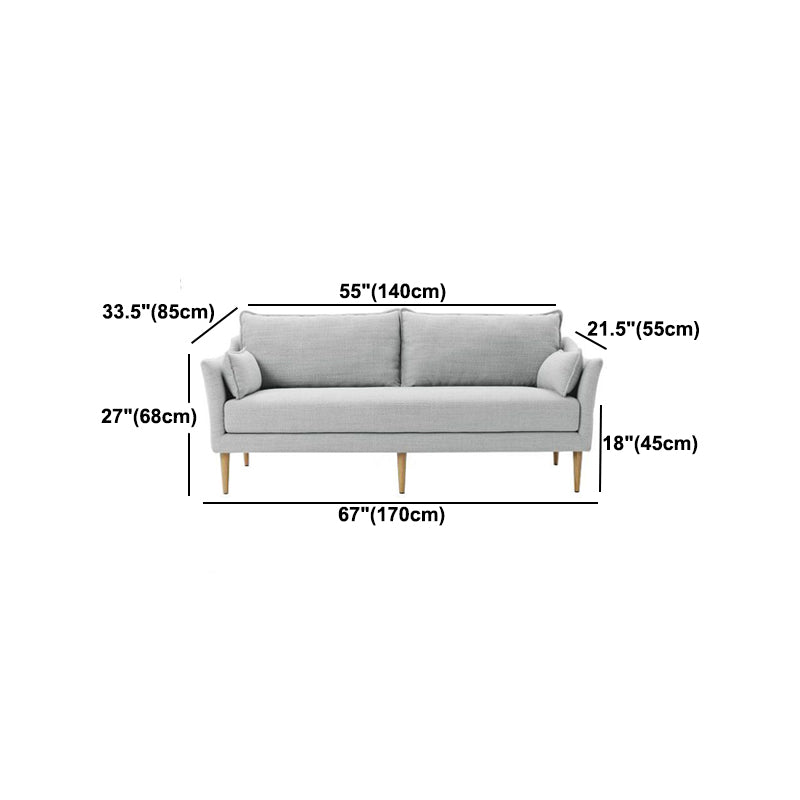 Linen Modern Sloped Arm Sofa Wooden Standard Sofa for Living Room, Apartment Clearhalo 'furn' 'furn_sofas' 'Furniture' 'Living Room Furniture' 'Sofa' 'sofas' 5126984