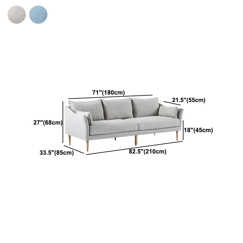Linen Modern Sloped Arm Sofa Wooden Standard Sofa for Living Room, Apartment Clearhalo 'furn' 'furn_sofas' 'Furniture' 'Living Room Furniture' 'Sofa' 'sofas' 5126985