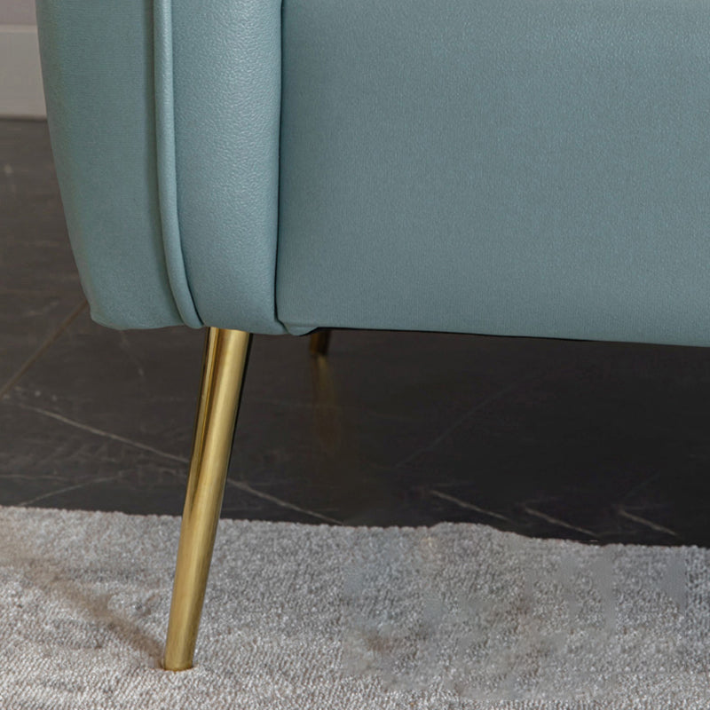 Sofá de brazo cuadrado moderno de cuero de cuero sintético con almohada cosida con almohada cosida