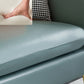 Sofá de brazo cuadrado moderno de cuero de cuero sintético con almohada cosida con almohada cosida