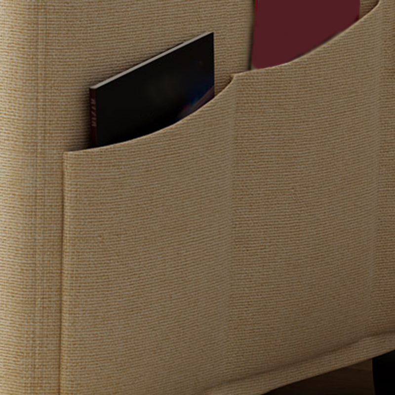 Contemporary Linen Square Arm Sofa Bed Washable Standard Sofa for Living Room