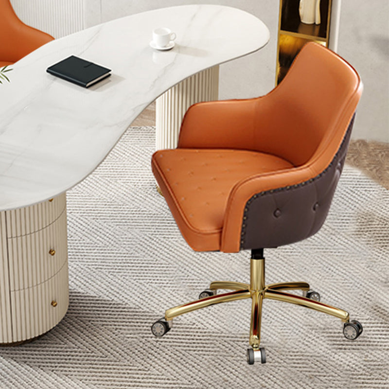 23.23"L x 23.23"W x 35.43"H Modern Tight Back Flared Arms Barrel Chair Coffee Orange Clearhalo 'Accent Chairs' 'accent_chairs' 'Chairs & Seating' 'furn' 'furn_accent_chairs' 'Furniture' 'Living Room Furniture' 5127075