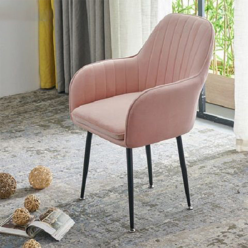 20.08"L x 20.08"W x 31.89"H Modern Sewn Pillow Back Flared Arms Parsons Chair Pink Black Clearhalo 'Accent Chairs' 'accent_chairs' 'Chairs & Seating' 'furn' 'furn_accent_chairs' 'Furniture' 'Living Room Furniture' 5127144