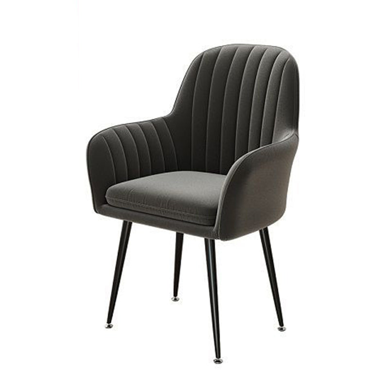 20.08"L x 20.08"W x 31.89"H Modern Sewn Pillow Back Flared Arms Parsons Chair Dark Gray Black Clearhalo 'Accent Chairs' 'accent_chairs' 'Chairs & Seating' 'furn' 'furn_accent_chairs' 'Furniture' 'Living Room Furniture' 5127164