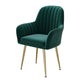 20.08"L x 20.08"W x 31.89"H Modern Sewn Pillow Back Flared Arms Parsons Chair Dark Green Brass Gold Clearhalo 'Accent Chairs' 'accent_chairs' 'Chairs & Seating' 'furn' 'furn_accent_chairs' 'Furniture' 'Living Room Furniture' 5127170