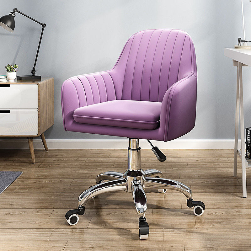 20.08"L x 20.08"W x 31.89"H Modern Sewn Pillow Back Flared Arms Parsons Chair Violet Silver Clearhalo 'Accent Chairs' 'accent_chairs' 'Chairs & Seating' 'furn' 'furn_accent_chairs' 'Furniture' 'Living Room Furniture' 5127173