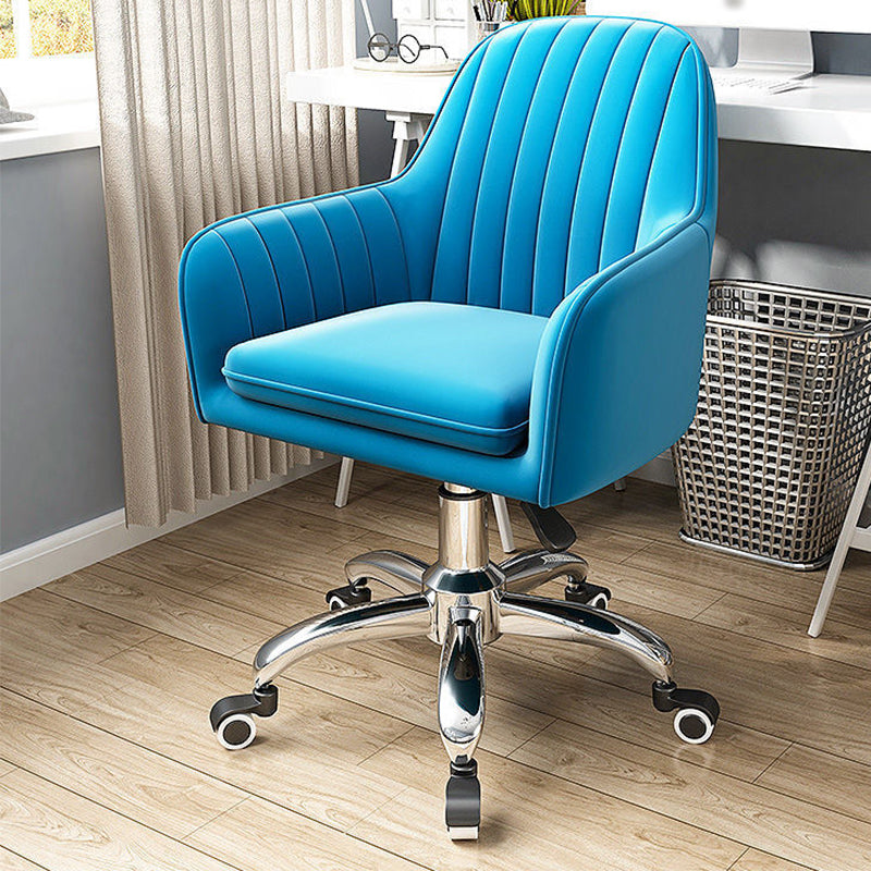 20.08"L x 20.08"W x 31.89"H Modern Sewn Pillow Back Flared Arms Parsons Chair Dark Blue Silver Clearhalo 'Accent Chairs' 'accent_chairs' 'Chairs & Seating' 'furn' 'furn_accent_chairs' 'Furniture' 'Living Room Furniture' 5127174