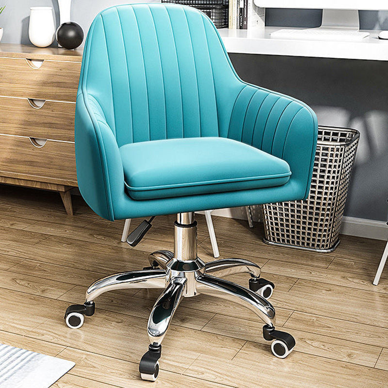 20.08"L x 20.08"W x 31.89"H Modern Sewn Pillow Back Flared Arms Parsons Chair Lake Blue Silver Clearhalo 'Accent Chairs' 'accent_chairs' 'Chairs & Seating' 'furn' 'furn_accent_chairs' 'Furniture' 'Living Room Furniture' 5127175