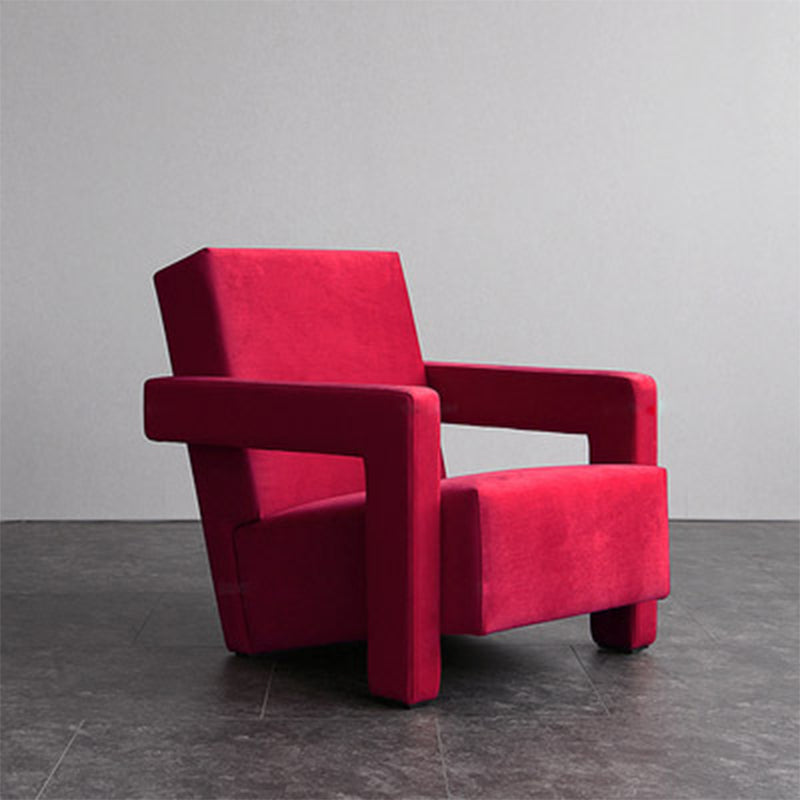 25.2 "l x 33.4" w x 27.6 "h Hedendaagse vierkante armen strakke achterstoel voor woonkamer