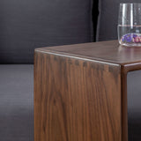 24.4" H Solid Wood Side Table Rectangular Brown/Natural End Table with Floor Shelf