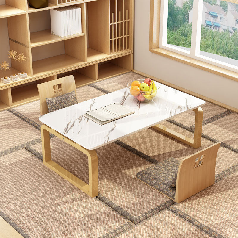 11.8"H Modern Sled Metal Base Square Top Coffee Table for Apartment Gold White Clearhalo 'Coffee & Accent Tables' 'Coffee Tables' 'coffee_tables' 'furn' 'furn_coffee_tables' 'Furniture' 'Living Room Furniture' 5127486
