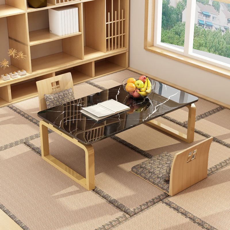 11.8"H Modern Sled Metal Base Square Top Coffee Table for Apartment Gold Black Clearhalo 'Coffee & Accent Tables' 'Coffee Tables' 'coffee_tables' 'furn' 'furn_coffee_tables' 'Furniture' 'Living Room Furniture' 5127487