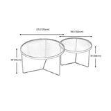 Moderne stijl metalen frame Basisontwerp Glazen ronde tafelblad salontafel