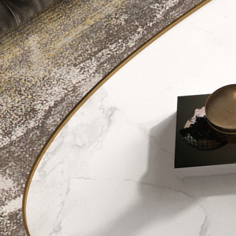 Modern Slate/metal Oval/square Coffee Table for Living Room Cocktail Table Clearhalo 'Coffee & Accent Tables' 'Coffee Tables' 'coffee_tables' 'furn' 'furn_coffee_tables' 'Furniture' 'Living Room Furniture' 5127534