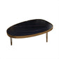 Modern Slate/metal Oval/square Coffee Table for Living Room Cocktail Table 43"L x 27.5"W x 14"H Black-Gold Clearhalo 'Coffee & Accent Tables' 'Coffee Tables' 'coffee_tables' 'furn' 'furn_coffee_tables' 'Furniture' 'Living Room Furniture' 5127535