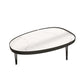 Modern Slate/metal Oval/square Coffee Table for Living Room Cocktail Table 43"L x 27.5"W x 14"H White-Black Clearhalo 'Coffee & Accent Tables' 'Coffee Tables' 'coffee_tables' 'furn' 'furn_coffee_tables' 'Furniture' 'Living Room Furniture' 5127537