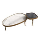 Modern Slate/metal Oval/square Coffee Table for Living Room Cocktail Table Clearhalo 'Coffee & Accent Tables' 'Coffee Tables' 'coffee_tables' 'furn' 'furn_coffee_tables' 'Furniture' 'Living Room Furniture' 5127544